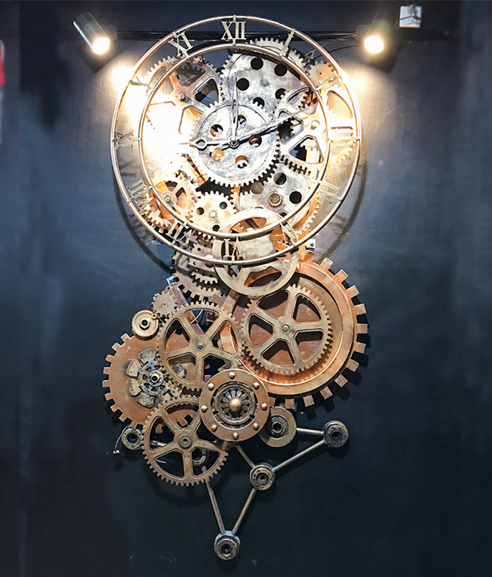 Steampunk Gear Wall Clock Sculpture