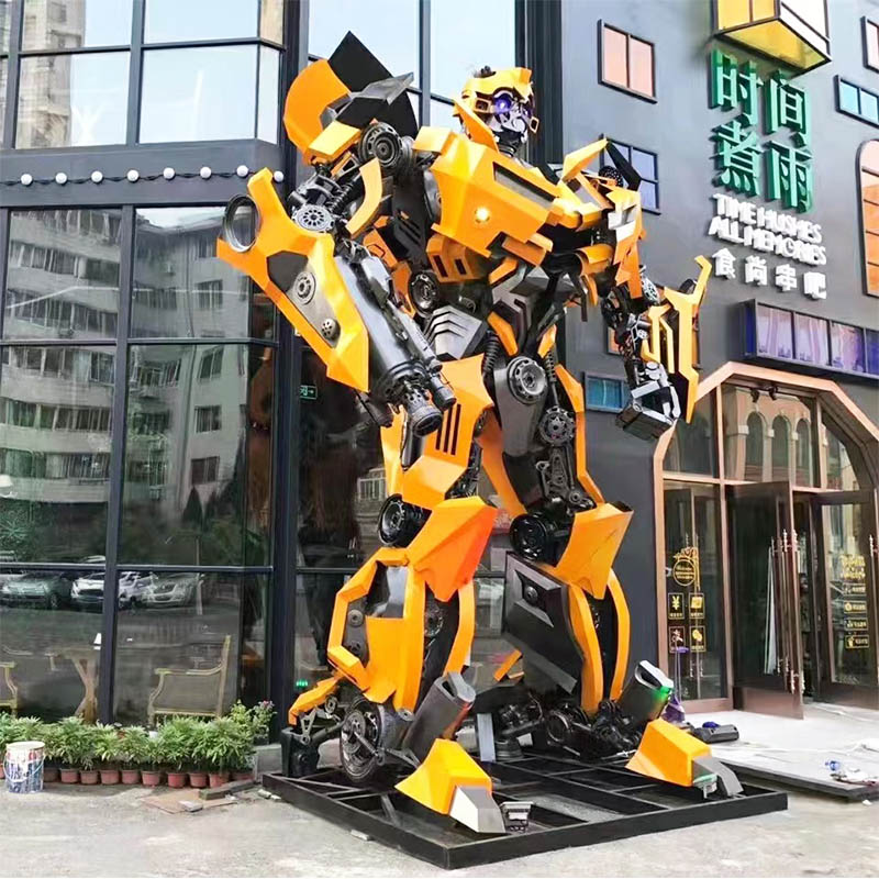 Giant Stainless Steel Transformers Sculpture